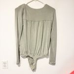 Free People  Womens Size Medium Intimately Grey Shimmer Turnt V Neck Long Sleeve Photo 6