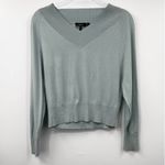 Theory  Women's Deep V Neck Rib‎ Wool Sweater Stretch Long Sleeve Mint Size M Photo 1
