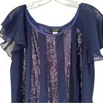 Essentials‎ By A.B.S Sequin Swing Dress Women's Medium Navy Whimsigoth 80s Fairy Blue Photo 1