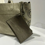Anthropologie NWT Laser Cut Metallic Vegan Gold Tote Photo 2
