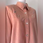 Vintage ‘90s Tag Peach Studded Western Collared Long Sleeve Button Down Shirt Orange Size XL Photo 3