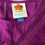 Farm Rio  For Anthropologie Kelsie Cotton Peasant Blouse Purple Size Medium Photo 6