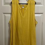 Old Navy  linen blend tank top split neck mustard color size XXL Photo 0
