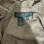 Ralph Lauren Lauren  Petite Cashmere Silk Blend Gray V-Neck Sweater with Ruffles Photo 3