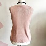 LA Hearts Pink Knit Scallop Tank Top, Soft Girl, Coquette, Balletcore, Cottagecore, Medium Photo 2