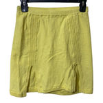 Camila Coelho  Yellow Mini Skirt W/ Slits Size Small Summer Casual Photo 0