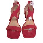 Lisha Shoes Dark Pink Stretch Strappy Square Toe Sandals Low Heel Size 38 US 7.5 Photo 4