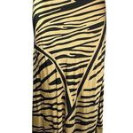 H&M Gold Metallic Zebra Animal Print Silk Satin Straight Pencil Slip Skirt Sz S Photo 0