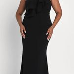 Lulus New Grand Beauty Black Ruffled One-Shoulder Mermaid Maxi Dress Photo 0