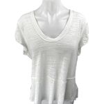 Free People  Sweetness Women's White Scoop Neck Short Sleeve Tiered T Shirt Top M Photo 0