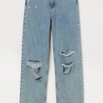 H&M  Loose Straight High Jeans Light Blue Photo 0