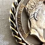 Vintage Napoleon Coin Medallion Necklace Gold Photo 3