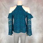 Ultra Flirt  Teal Lace Cold-Shoulder Top NWT MEDIUM Photo 5