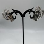VINTAGE Silver Toned Open Work Clip‎ On Earrings Photo 5