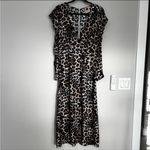 Farm Rio  Leopard Print Maxi Dress Ruffle Shoulder Long Sleeve Size M Photo 1