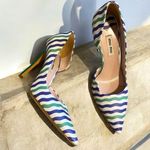 Miu Miu Authentic  striped D’Orsay heel pumps leather Photo 0