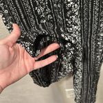 Kingston Grey Floral Print Black/Ivory Jogger Style Jumpsuit NWT Size Large White Photo 2