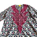 Roller Rabbit Navy White Pink Tunic 100% Cotton Long-Length 3/4 Sleeve Size XS Photo 2