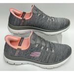 Skechers Slip-Ins Shoes Womens Size 7.5W Summits Hands Free Grey Pink Walking Photo 0