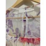 Mimi Chica floral white ruffle crop blouse long sleeve size Medium NWOT Photo 2