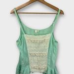 Anthropologie E by Eloise Womens size Large Gauzy Crochet Overlay Tank Top Blue Photo 0