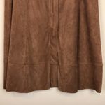 Soft Surroundings  Women’s Faux Suede Snap Button Front Brown A-Line Skirt Photo 2
