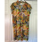 C&C California C&C linen tropical collared midi dress M Photo 2