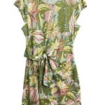 Talbots Tropical Print Dress Faux Wrap Short Sleeve Casual Tropical SummerXL Photo 0