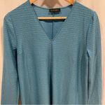 Stine Goya Aqua marine gold Lauren glitter shift dress vneck long sleeve stretch Blue Size M Photo 7