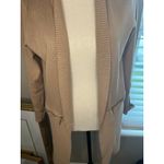 Magaschoni   Women's Long Open Front Ribbed Cardigan Pockets Camel Size Small Photo 2