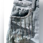 Risen Rhinestone Fringe Cut Off Distressed Denim Jean Shorts Size Small Western Photo 1