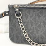 Michael Kors  MK Small Signature Black Fanny Pack Belt Bag Silver Chain Accent Photo 1