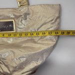 Betsey Johnson Betseyville Gold Tote Bag Lightning Bolt Charm Travel Campus Zip Photo 11