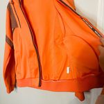 DLJ Sportswear Fluorescent Orange Zip Up Hooded Two Pocket Track Jacket Size L Size L Photo 2