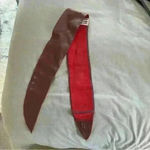 Haute Hippie  Silk Cream cap sleeve dress with faux leather red belt size M Photo 4