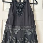 Badgley Mischka Louisa Black Embellished Formal Long Maxi Beaded Lace Gown Mother of Bride Groom Dress Photo 5