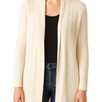Classic Elements  size 22 cable knit open cardigan. Light cream in color. Photo 0