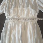 Women’s White Chiffon Long Sleeve Dress Halter Neck Ruffle Hem Size M Size M Photo 10