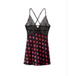 Victoria's Secret Victoria’s Secret Chemise Black Lace Trim Pink Hearts Babydoll Xs Valentines Day Photo 1