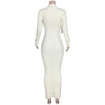 RONNY KOBO Elias Long Sleeve Ribbed Knit Maxi Dress, Pearl, Medium White Photo 8