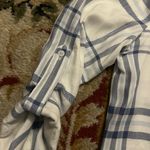 William B Women's Blue and White Plaid Button Down Shirt Photo 1