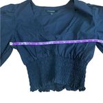 Intermix  Scarlet Puff Sleeve Poplin Top Black Dress 3/4 sleeve size medium Photo 5