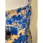 Cloud Ten Blue Tan Burnout Velour Mini Dress Cowl Neck Spaghetti Straps Sz Large Photo 5