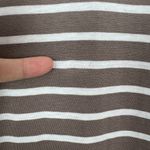 Garnet Hill Midi Dress Womens Large Taupe White Stripe Slits Sleeveless Tank L Photo 4