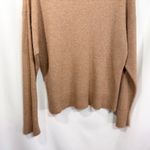 Reformation  Large Sweater Yak Linen Blend Pullover Mock Neck Soft Knit Tan 1131 Photo 6