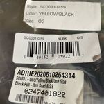 Adrienne Landau Pull Through Scarf Yellow Black Plaid Faux Fur One Size NWT Photo 4