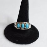 Source Unknown Southwestern Chic Faux Turquoise Silver Tone Size 7 Casual Unisex Ring Photo 0