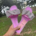 Juicy Couture New  Pink Sparkly 
Flat slide sandals 
New with tags 
Size 7 Photo 1