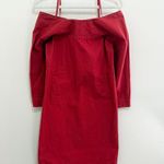 Jil Sander  Red Cotton Off-Shoulder Dress Size 36 Photo 0
