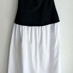 ZARA  Strapless Colorblock Midi Dress Minimalist Chic Black White Sz XL Photo 0